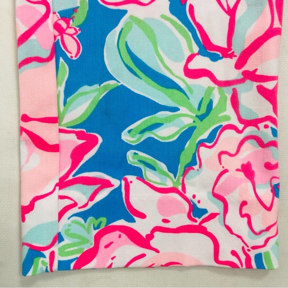 Lilly Pulitzer Style No 49057 Pink Floral Pant Womens Size 6 Crop Capri - Picture 6 of 10